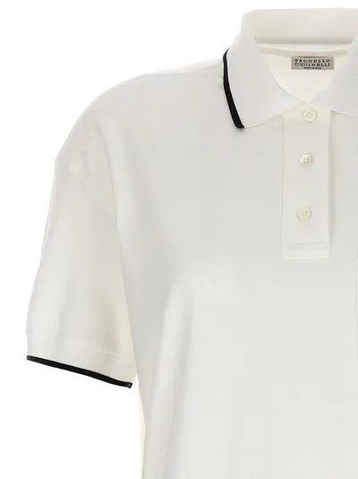 Shop Brunello Cucinelli Logo Polo Dress Dresses White