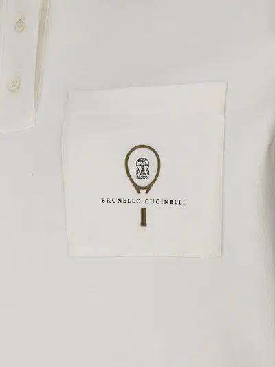 Shop Brunello Cucinelli Logo Polo Dress Dresses White