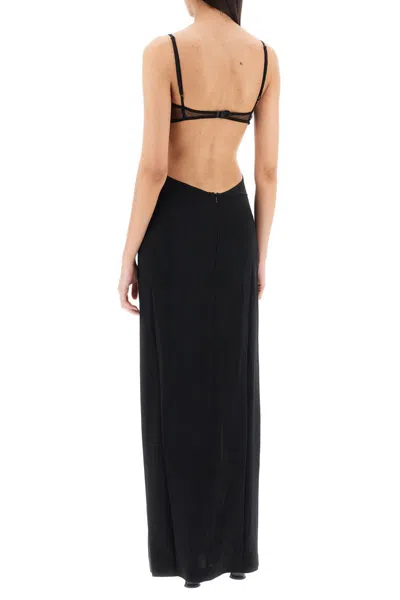 Shop Nensi Dojaka Long Dress With Heart Detail In Black