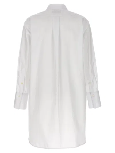 Alberto Biani White Long Plastron Tuxedo Shirt