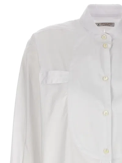 Alberto Biani White Long Plastron Tuxedo Shirt