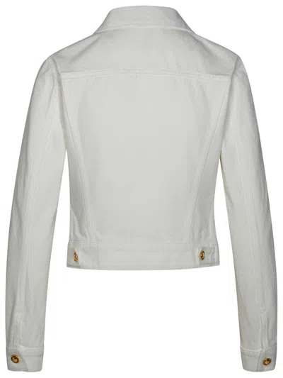 Shop Palm Angels White Denim Jackets