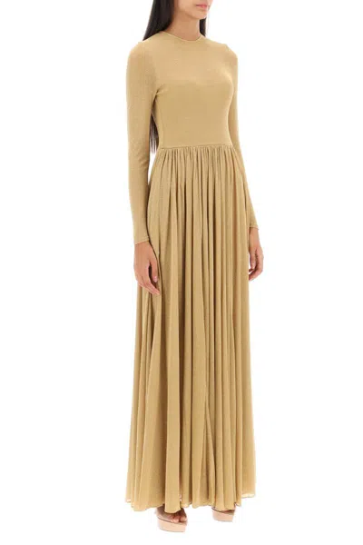 Shop Zimmermann Lurex Jersey Maxi Dress In Gold