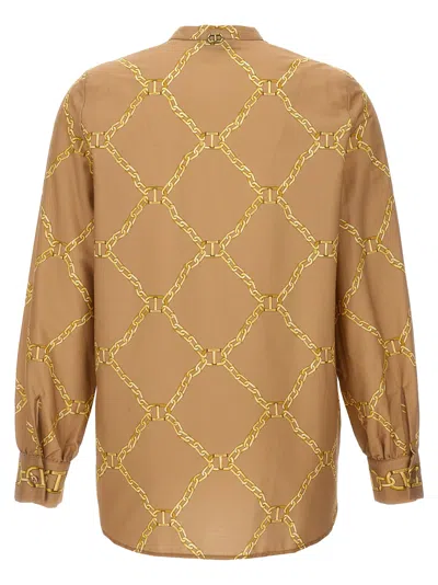 Twinset Print Shirt Shirt And Blouse Beige