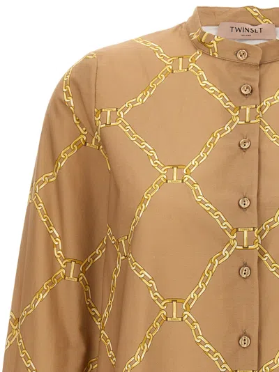 Twinset Print Shirt Shirt And Blouse Beige