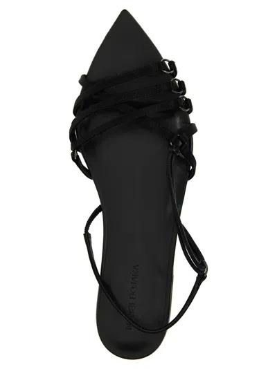 Shop Nensi Dojaka Satin Leather Sandals Black