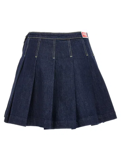 Shop Kenzo Solid Fit&flare Skirts Blue
