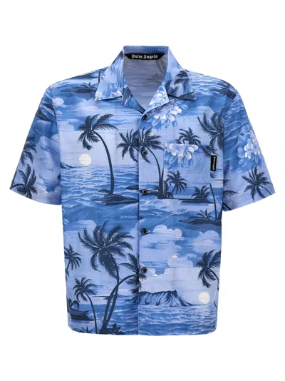 Shop Palm Angels Sunset Shirt, Blouse Light Blue