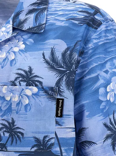 Shop Palm Angels Sunset Shirt, Blouse Light Blue