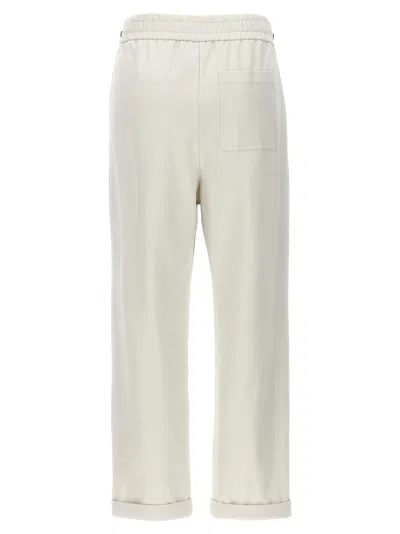 Shop Brunello Cucinelli With Front Pleats Pants White