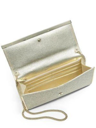 Shop Jimmy Choo Milla Chain-strap Glittered Clutch In Gold