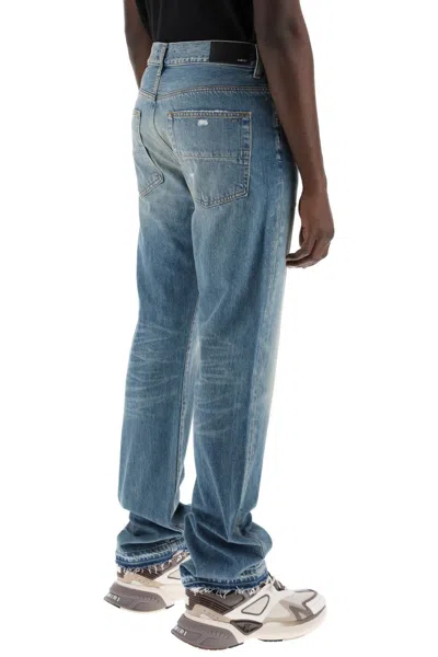 Shop Amiri "five-pocket Distressed Effect Jeans" Men In Blue