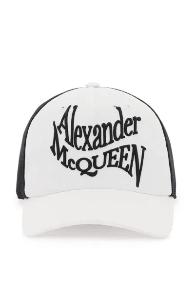 Shop Alexander Mcqueen Embroidered Logo Baseball Cap With In Multicolor