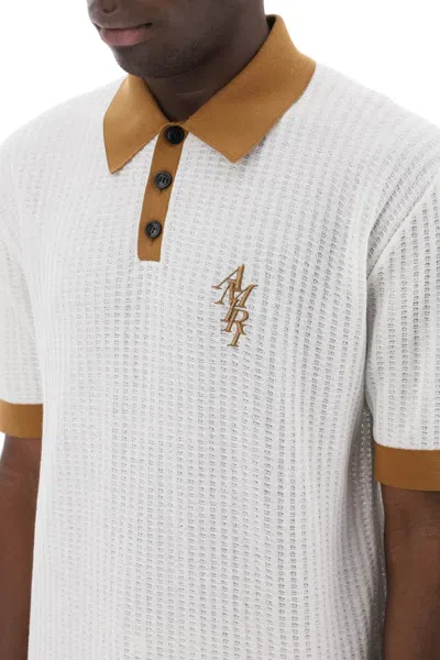 Shop Amiri Polo Shirt With Contrasting Edges And Embroidered Logo Men In Multicolor