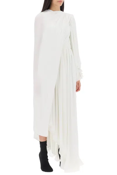 Shop Balenciaga All In Draped Maxi Dress Women In White