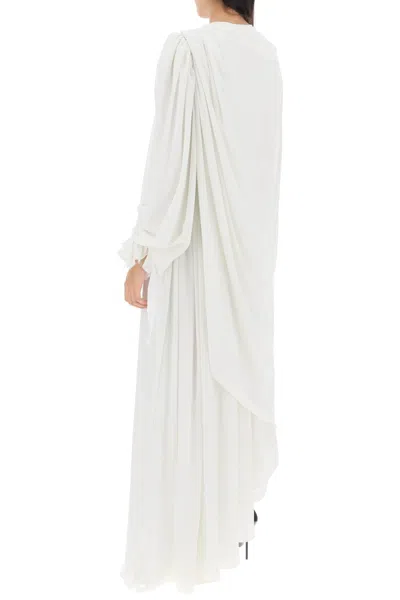 Shop Balenciaga All In Draped Maxi Dress Women In White