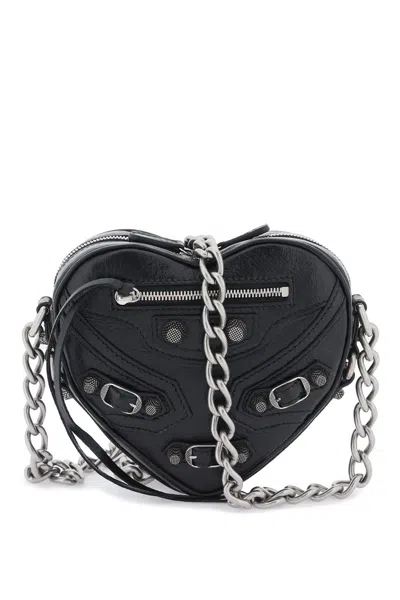Shop Balenciaga Le Cagole Heart Mini Bag Women In Black