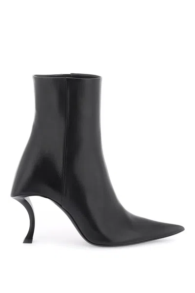 Shop Balenciaga Leather Hourglass Ankle Boots Women In Black