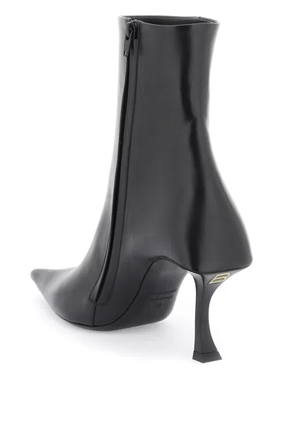 Shop Balenciaga Leather Hourglass Ankle Boots Women In Black