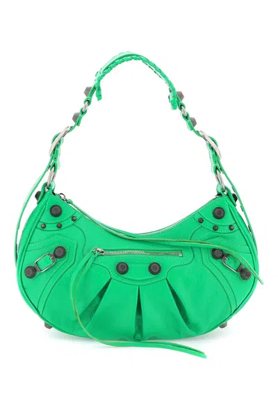 Shop Balenciaga Leather Le Cagole Xs Bag Women In Green