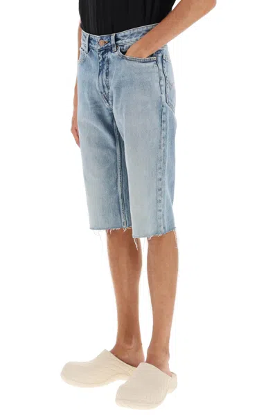 Shop Balenciaga Slim Fit Denim Shorts Men In Blue