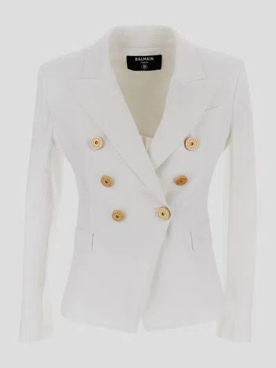 Shop Balmain Jackets In White