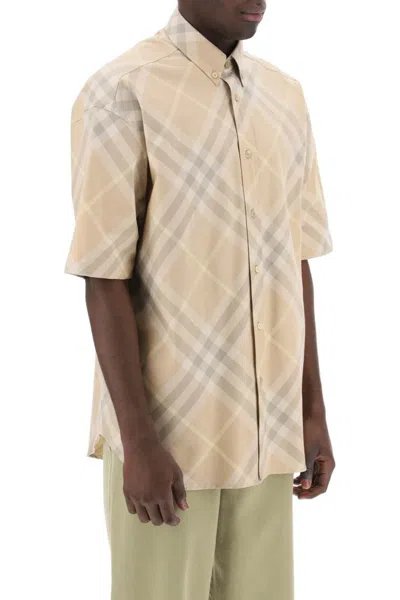 Shop Burberry "organic Cotton Checkered Shirt In Multicolor