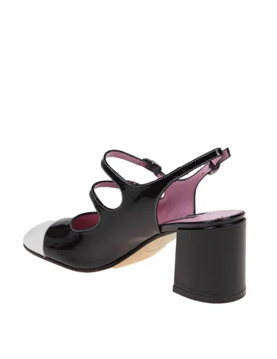 Shop Carel Paris Mary Jane Shoe In Calfskin In Black/ivory