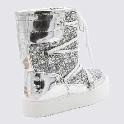 Shop Chiara Ferragni Silver Glitter Flat Ankle Boots
