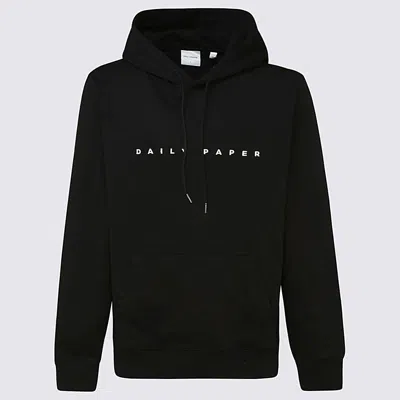 Shop Daily Paper Black And White Cotton Sweatshirt