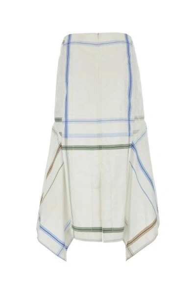 Shop Bottega Veneta Woman Embroidered Cotton Skirt In Multicolor