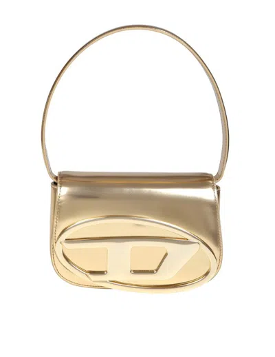Shop Diesel Structured Bag In Mirrored Leather In Gold