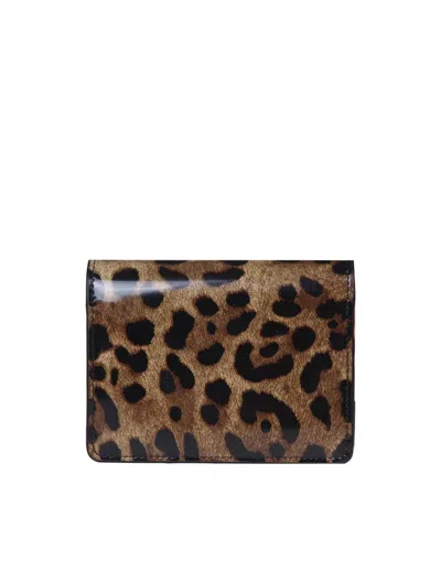 Shop Dolce & Gabbana Wallet In Shiny Calf Leather In Leo