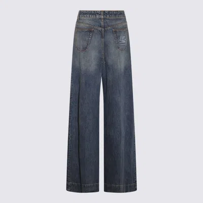 Shop Etro Dark Blue Cotton Jeans