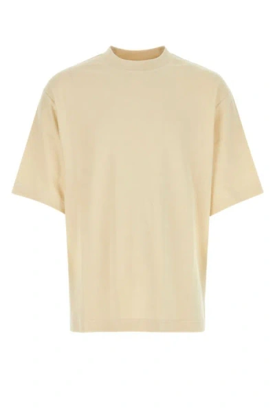 Shop Burberry Man Cream Terry Fabric T-shirt In Brown