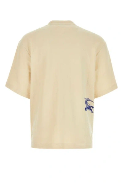 Shop Burberry Man Cream Terry Fabric T-shirt In Brown