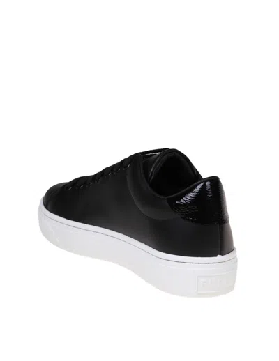 Shop Furla Synthetic Leather Sneakers In Black