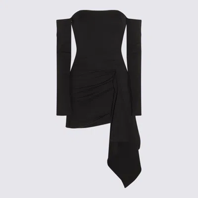 Shop Gauge81 Black Viscose Ansley Off Shoulder Mini Dress