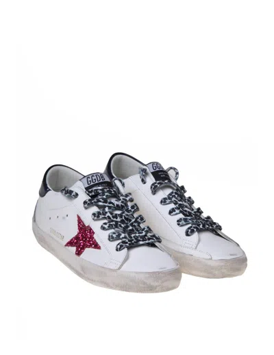 Shop Golden Goose Leather Sneakers In White