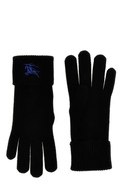 Shop Burberry Women 'equestrian Knight Design' Gloves In Black