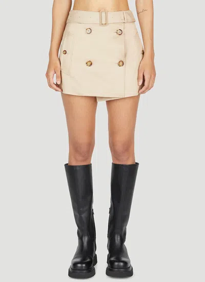 Shop Burberry Women Brielle Mini Skirt In Cream