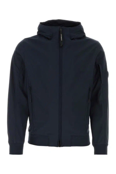 Shop C.p. Company Man Dark Blue Stretch Polyester Jacket