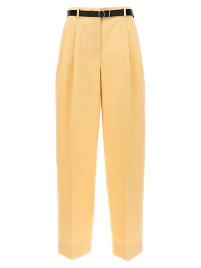Shop Jil Sander Wool Pants Pences In Yellow