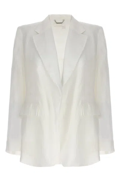 Shop Chloé Women Double-breasted Blazer In White