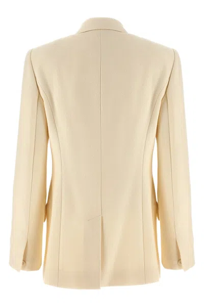Chloé Double-breasted Blazer With Gold-tone Buttons In White