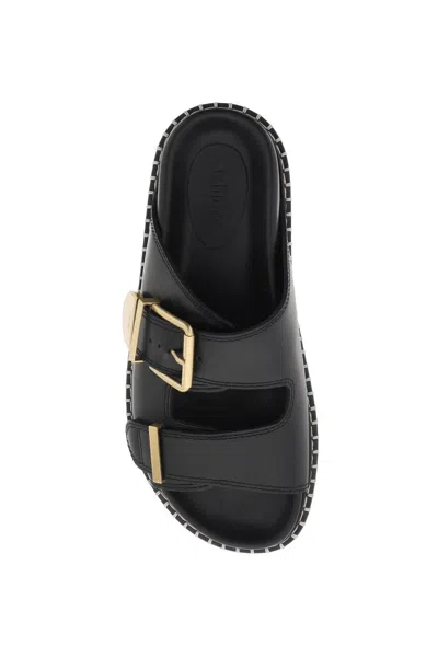 Shop Chloé Chloe' Rebecca Slide Sand Women In Black