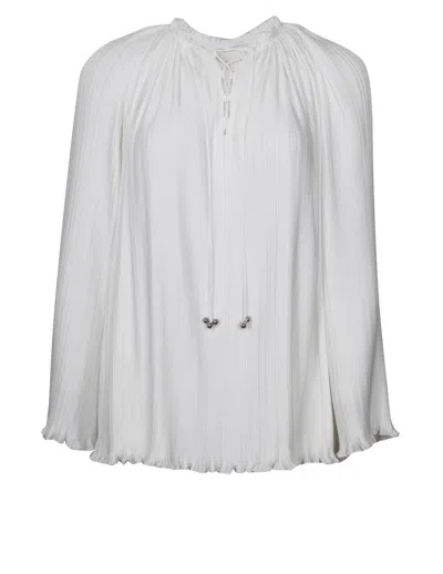 Shop Lanvin Pleated Blouse In Off White