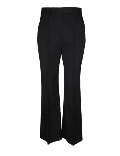 Shop Lanvin Wool Trousers In Black