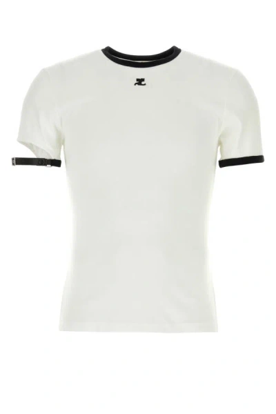 Shop Courrèges Courreges Man White Cotton T-shirt
