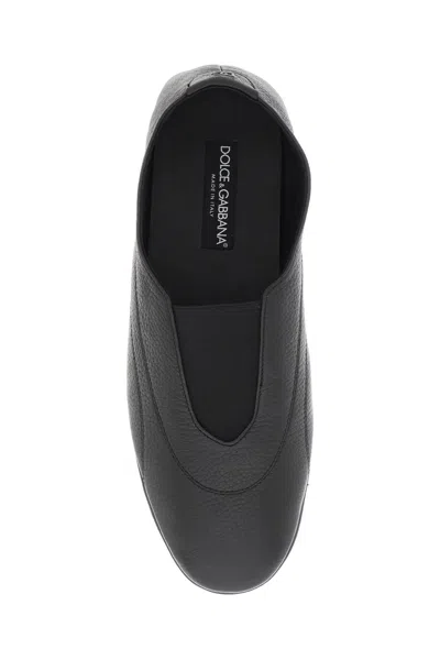 Shop Dolce & Gabbana Leather Slipper For Men In Black
